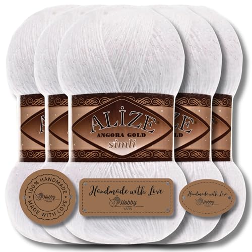 Hobby YARN Alize 5x 100 g Angora Gold Simli Türkische...