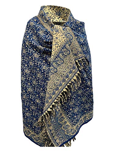TIBET Winterschal mit Blumenmuster, reine Yakwolle, Schal,...