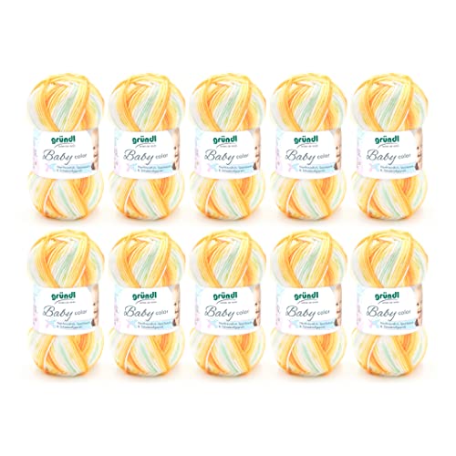 Gründl Baby color, 10 Knäuel à 50 g Wolle (Wollähnliches...