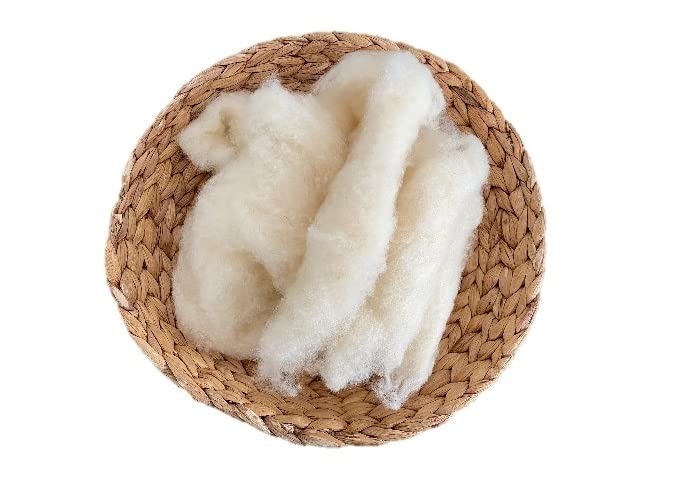 Merino Rohwolle Fasern zum Spinnen und Filzen, Naturweiß,...