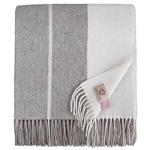 Linen & Cotton Decke Wolldecke Merino Wohndecke Kuscheldecke...