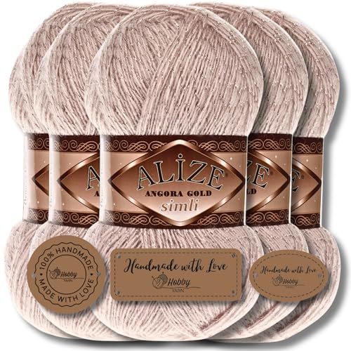 Hobby YARN Alize 5x 100 g Angora Gold Simli Türkische...
