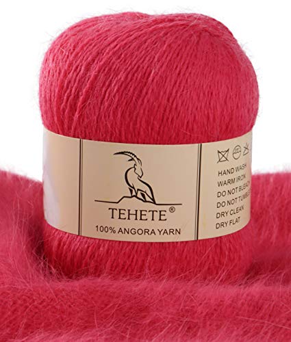 TEHETE 100% Angorawolle Garn zum stricken, Häkelgarn 38...