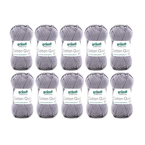 Gründl Wolle Cotton Quick Uni - 10 x 50 g - Strickgarn -...