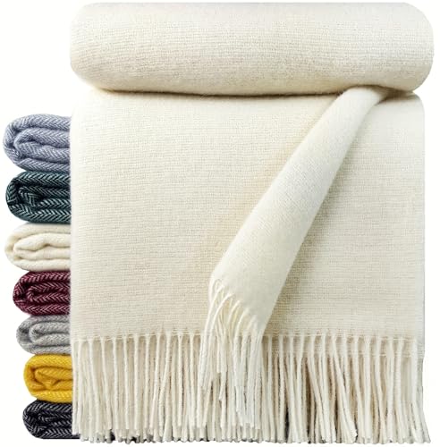 STTS International Wolldecke 100% Schurwolle Wohndecke in...