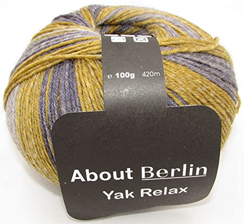 Lana Grossa - About Berlin Yak Relax - Fb. 661 gelb/grau 100...