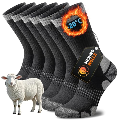 Niorasen Merino Wandersocken Herren Damen, Thermosocken...