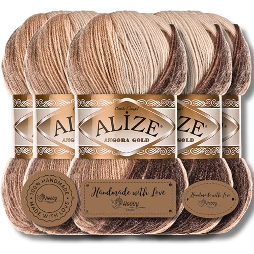 Alize 5x 100g Angora Gold Batik Türkische Premium Wolle aus...