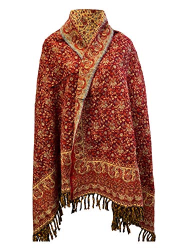 TIBET Winterschal mit Blumenmuster, weich, warm, aus reiner...