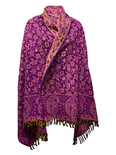 Schal / Schal für den Winter, aus reiner Yak-Wolle, Violett...