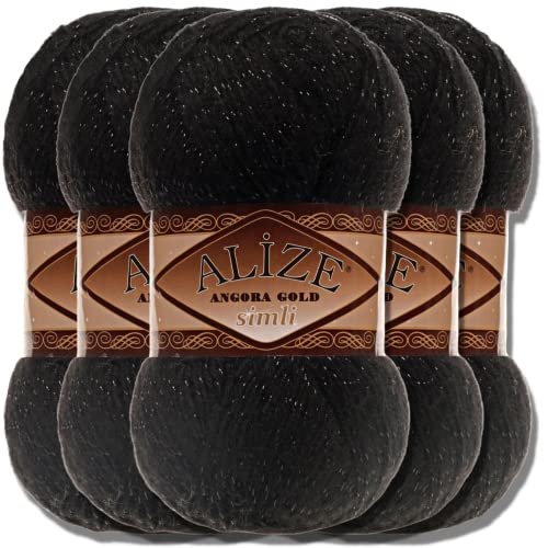 Hobby YARN Alize 5x 100 g Angora Gold Simli Türkische...