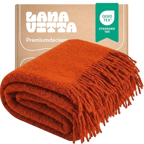 Lanavitta – Bouclé Wolldecke „Premium“ – Kuschelige...