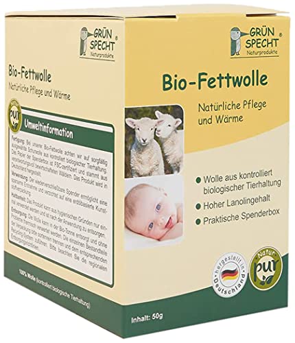 GRÜNSPECHT Bio-Fettwolle zur Pflege empfindlicher Babypopos...