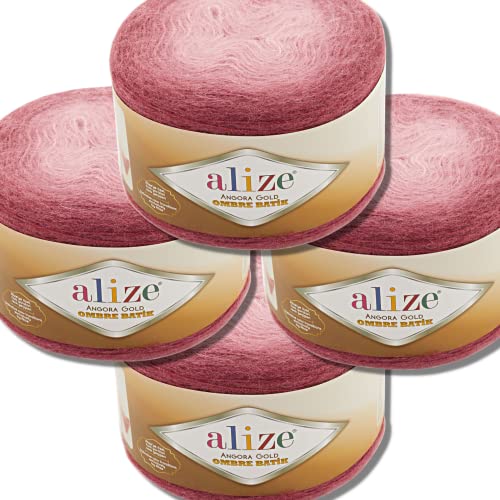 Alize 4x 150g Angora Gold Ombre Batik Türkische Premium...