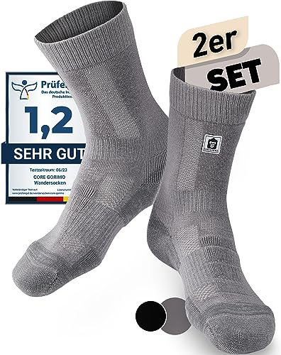 CORE GORIMO – 2 Paar – Merino Wandersocken – mit...