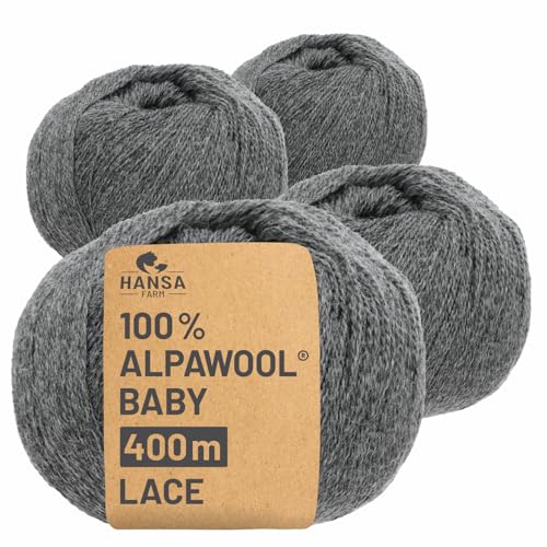 HANSA-FARM | 100% Baby Alpakawolle in 50+ Farben (kratzfrei)...