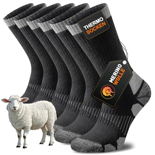 Niorasen Merino Wandersocken Herren Damen, Thermosocken...