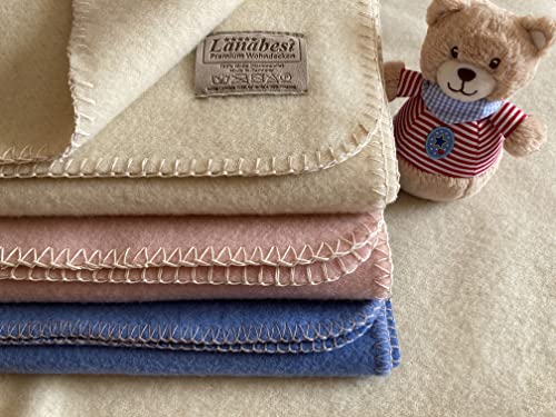 LANABEST Babydecke aus Deutscher Bio-Schurwolle Merino....