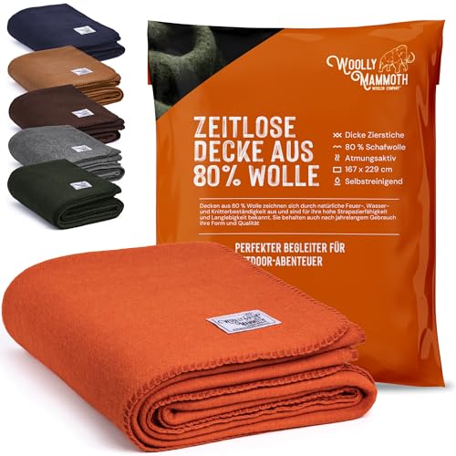 Wolly Mammoth 80 % Wolle Decke - Sofa Kuscheldecke 167 x 230...